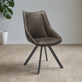 Luca Set of 4 Faux Leather Swivel Dining Chairs - Pendle Village Furniture